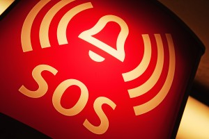 Red SOS light up sign
